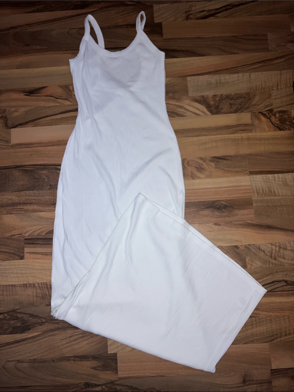 Aerie White Ribbed cotton blend max tank dress women’s Sz XS
